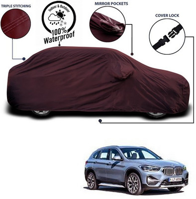 ANTHUB Car Cover For BMW X1 (With Mirror Pockets)(Maroon)