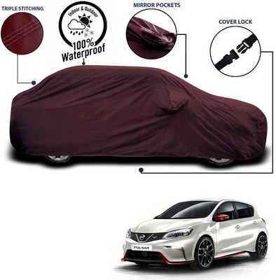 SEBONGO Car Cover For Nissan Pulsar (With Mirror Pockets)(Maroon)