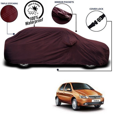 ANTHUB Car Cover For Tata Indica V2 (With Mirror Pockets)(Maroon)