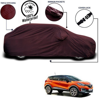 SEBONGO Car Cover For Renault Captur (With Mirror Pockets)(Maroon)
