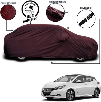 ANTHUB Car Cover For Nissan Leaf EV (With Mirror Pockets)(Maroon)