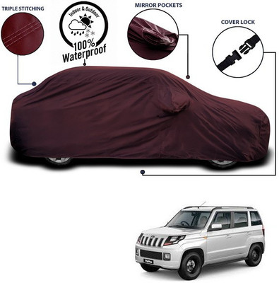ANTHUB Car Cover For Mahindra TUV300 (With Mirror Pockets)(Maroon)