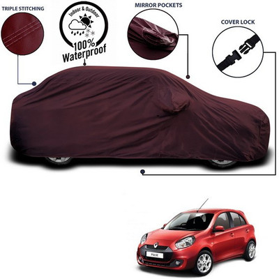ANTHUB Car Cover For Renault Pulse (With Mirror Pockets)(Maroon)