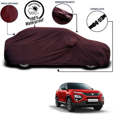 ANTHUB Car Cover For Tata Harrier (With Mirror Pockets)(Maroon)