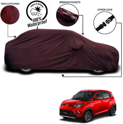 SEBONGO Car Cover For Mahindra KUV100 (With Mirror Pockets)(Maroon)
