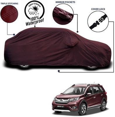SEBONGO Car Cover For Honda Brio (With Mirror Pockets)(Maroon)