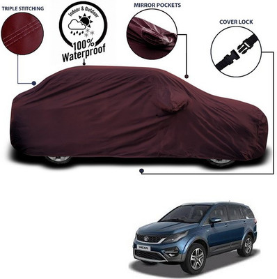 SEBONGO Car Cover For Tata Hexa (With Mirror Pockets)(Maroon)