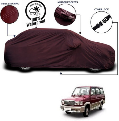 ANTHUB Car Cover For Toyota Qualis (With Mirror Pockets)(Maroon)