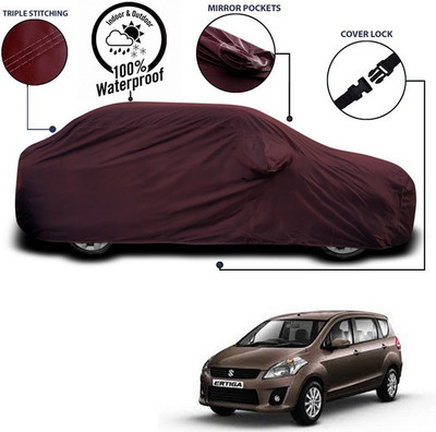 ANTHUB Car Cover For Maruti Suzuki Ertiga (With Mirror Pockets)(Maroon)