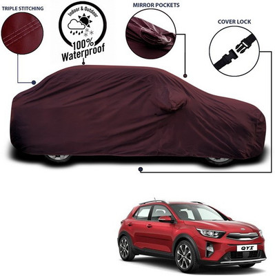 ANTHUB Car Cover For Kia QYI (With Mirror Pockets)(Maroon)