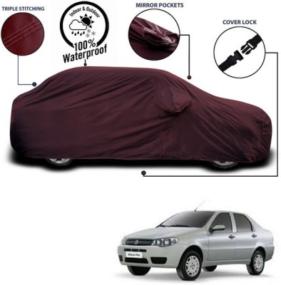 SEBONGO Car Cover For Fiat Siena (With Mirror Pockets)(Maroon)