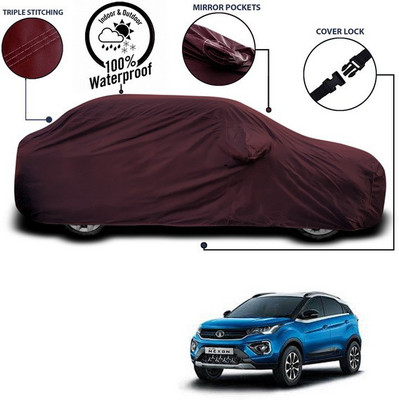 ANTHUB Car Cover For Tata Nexon (With Mirror Pockets)(Maroon)