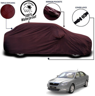 ANTHUB Car Cover For Skoda Laura (With Mirror Pockets)(Maroon)