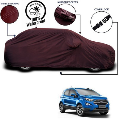 ANTHUB Car Cover For Ford Ecosport (With Mirror Pockets)(Maroon)
