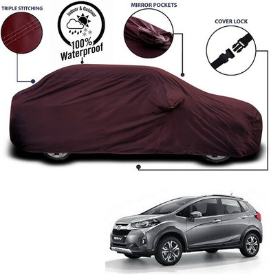 ANTHUB Car Cover For Honda WR-V (With Mirror Pockets)(Maroon)
