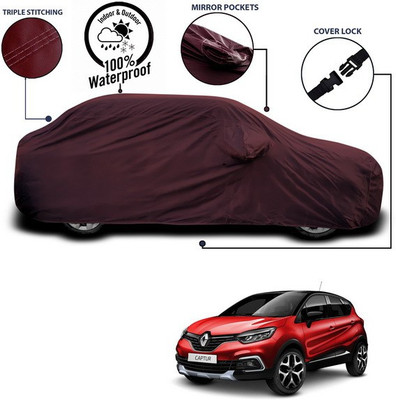 SEBONGO Car Cover For Renault Captur (With Mirror Pockets)(Maroon)