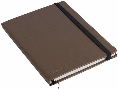 Jhingalala PU Leather Finish Hard Bound Executive Diary Notebook with Elastic Closure A4 Notebook Ruled 166 Pages(Brown)