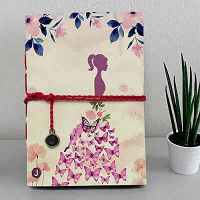 Jhingalala Handmade Diary Notebook with Dream Girl Design Printed on front Cover A5 Diary Unruled 160 Pages(Multicolor)