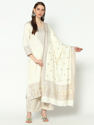 Safaa Acrylic Blend Self Design Kurta & Palazzo Material