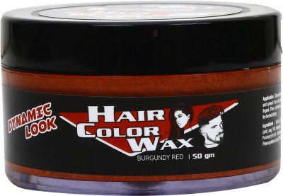 zuke Hair Color Wax Dynamic Look For Temporary Color For Highlights & Special Occasions – 50g (Burgundy Red) , Burgundy Red