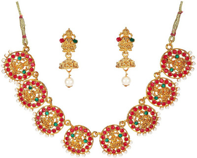 Divastri Alloy Gold-plated Multicolor Jewellery Set(Pack of 3)