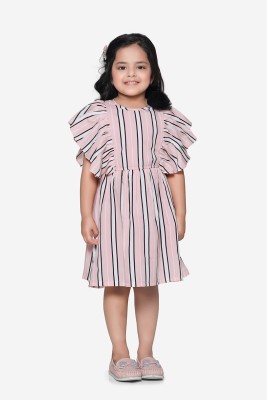 Lilpicks Midi/Knee Length Casual Dress(Pink, Fashion Sleeve)