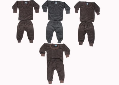 RJ GROUP OF COMPANY Top - Pyjama Set For Baby Boys & Baby Girls(Brown, Pack of 4)