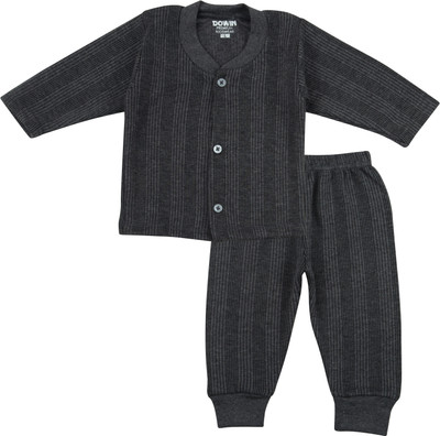 DOWIN Top - Pyjama Set For Baby Boys & Baby Girls(Black, Pack of 1)