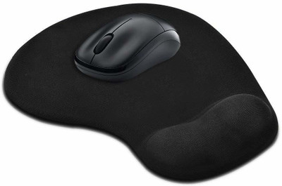CLUSPEX Mouse Pad with Gel Wrist Rest Support, Ergonomic Mouse Cushion with Non Slip Rubber Base Mouse Pad for Laptop, Computer, Gaming, Office Mousepad(Black)