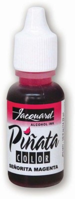 Jacquard Acid-Free Alcohol Inks - Pinata Colour - 14.79 ML (1/2 Oz) Bottle - Senorita Magenta (011)(Set of 1, Senorita Magenta)