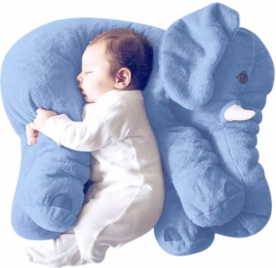 KPN Soft Animal Elephant Soft Toy Cushion Pillow for Baby Safety - 50 cm (Blue)  - 30 cm(Blue)