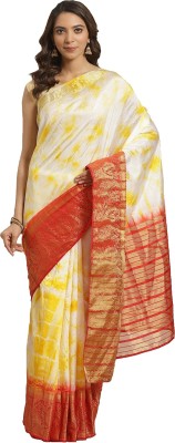 Shaily Retails Woven Bollywood Silk Blend Saree(Red, Yellow)