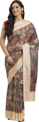Shaily Retails Printed Bollywood Silk Blend Saree(Multicolor)