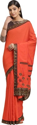 Shaily Retails Embroidered Bollywood Art Silk Saree(Red)
