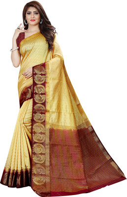 Snija Fashion Woven Kanjivaram Jacquard Saree(Multicolor)