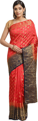 Shaily Retails Woven Bollywood Silk Blend Saree(Red)