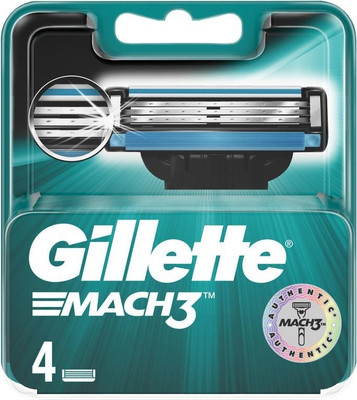 Gillette Mach3 Manual Shaving Razor Blade 4's Cartridges(Pack of 4)