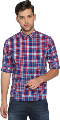 BASICS Men Checkered Casual Red Shirt