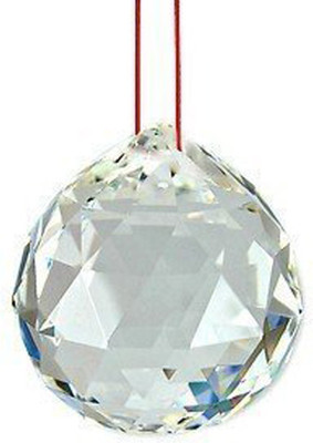 Yutiriti Clear Crystal Hanging Ball for Good Luck and Prosperity (Multicolor) Decorative Showpiece  -  3.5 cm(Crystal, Clear)