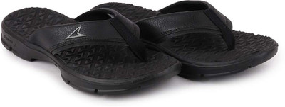 POWER Men Flip Flops(Black , 6)