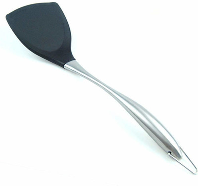 We3 Flexible Silicone Soft Edge Slotted Spatula Fish Turner Stainless Steel Handle Slotted Spatula(Pack of 1)