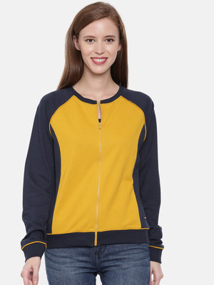 3Pin Full Sleeve Color Block Women Sweatshirt