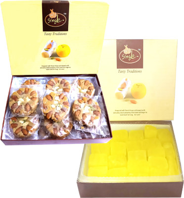 Singla Soan Halwa 500g Kesar Dry petha 500g Sweets Combo pack of 2 Box(2 x 0.5 kg)