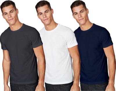 ESPARTO Solid Men Round Neck Multicolor T-Shirt