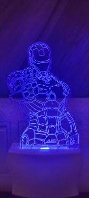 Omniverse Acrylic Colour Changing Iron Man Magic Night Lamp with Beautiful 3D Illumination Night Lamp(12 cm, Purple)