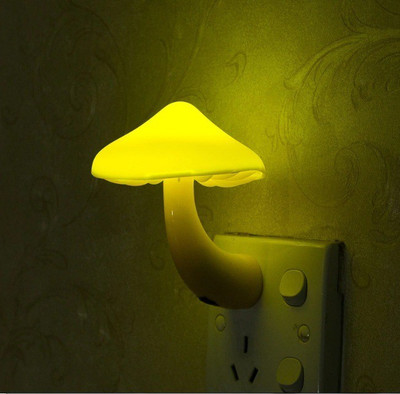 Skylofts Mushroom LED Night Lamp with Sensor Plug in Lamp Wall Socket Night Light Home Decoration Night Lamp(10 cm, Yellow)