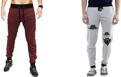 WellFitLook Solid, Printed Men Multicolor Track Pants