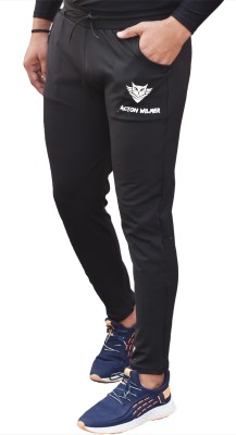 Acton Wilmer Solid Men Black Track Pants