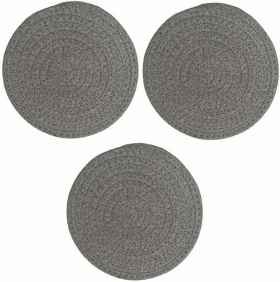 AshandRoh Round Reversible Cotton Coaster Set(Pack of 3)