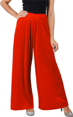 Buy That Trendz Flared Women Orange Trousers